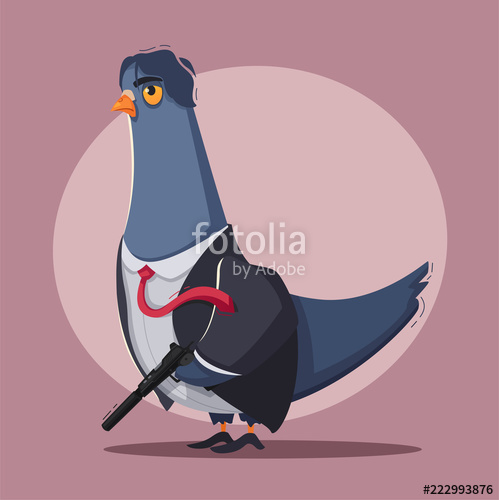 499x500 Pigeon A Killer Thug Life Cartoon Vector Illustration Stock