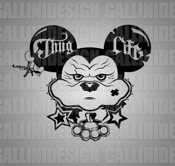 570x542 Thug Life Shirt Design Bad Mickey Mouse Png Custom T Shirt Etsy