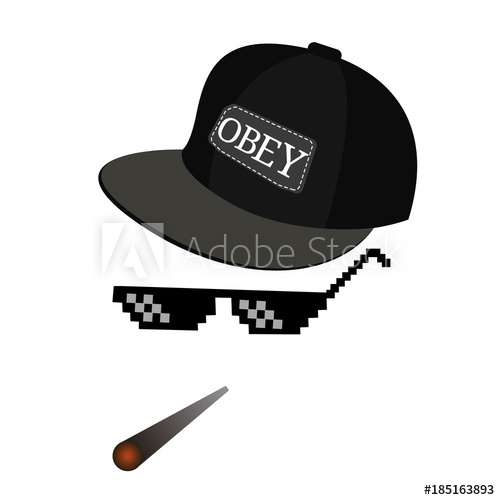 500x500 Glasses Pixel Vector Icon Pixel Art Glasses Of Thug Life Meme