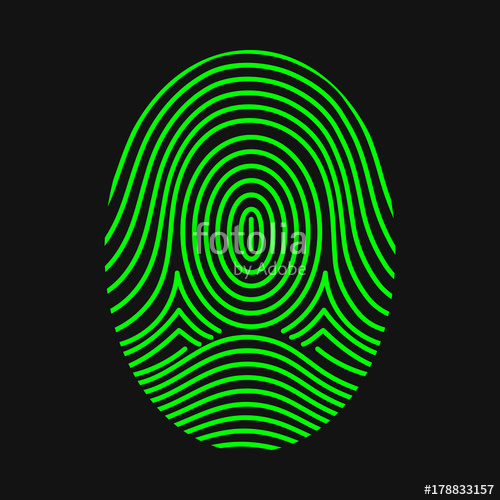 500x500 Green Fingerprint Thumbprint Vector Illustration Stock Image