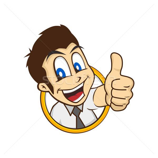 600x600 Cartoon Guy Thumbs Up Vector Illustration