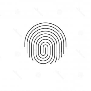 300x300 Stock Illustration Fingerprint Icon Vector Round Shaped Finger