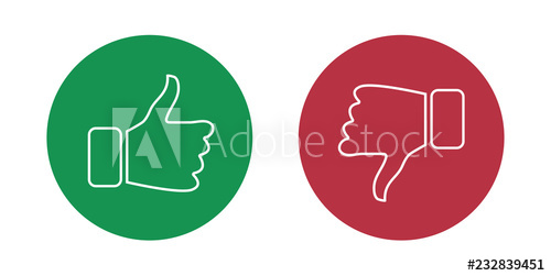500x251 Like And Dislike Icons Set Thumbs Up And Thumbs Down Vector