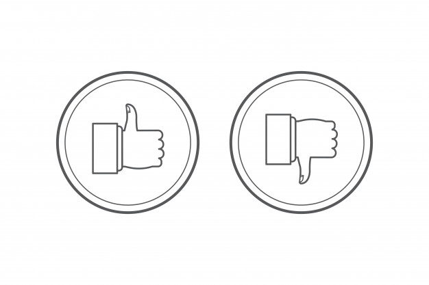 626x417 Like And Dislike Icons Set Thumbs Up And Thumbs Down Vector
