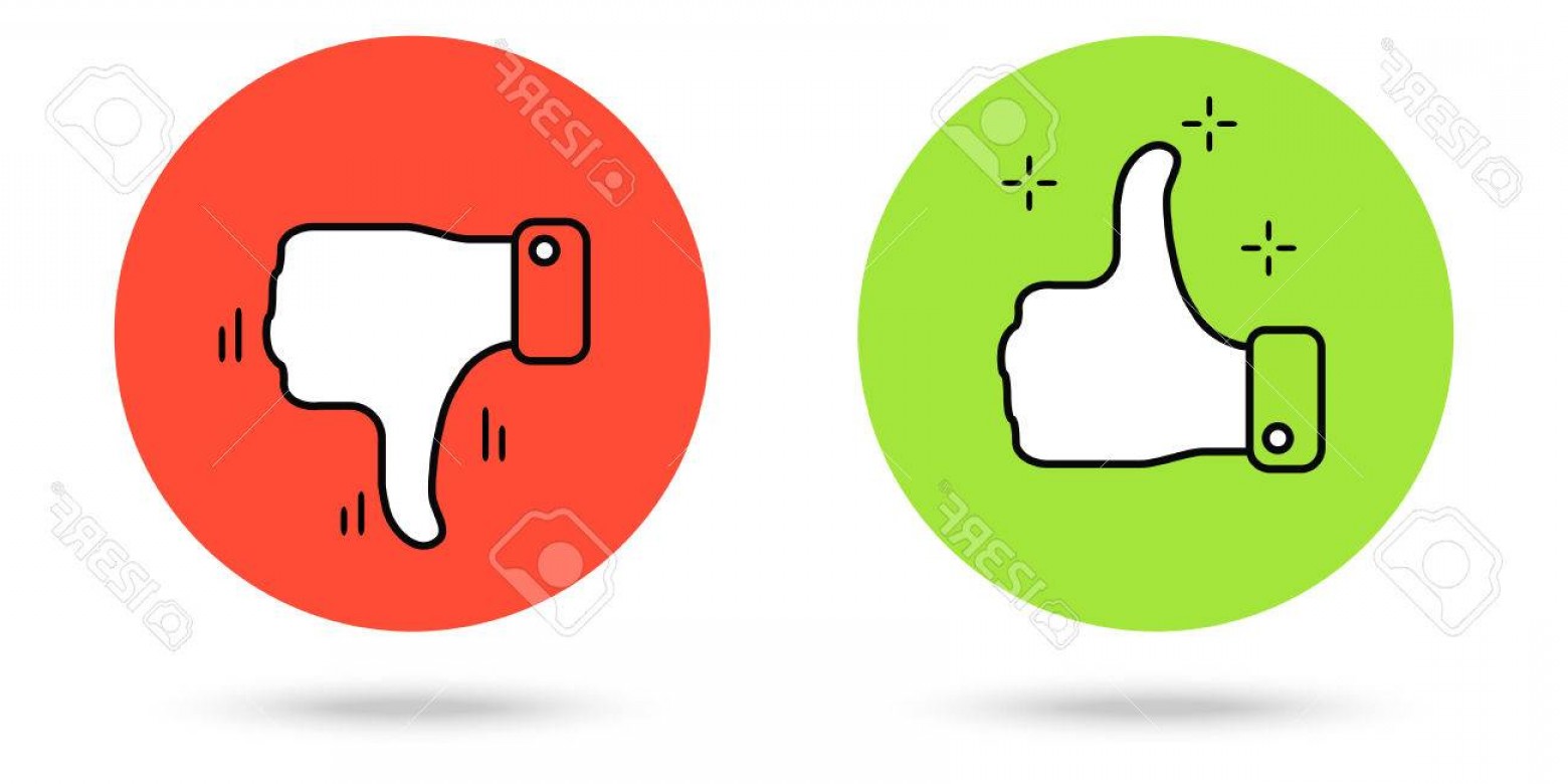 1560x780 Photostock Vector Thumbs Up And Down Buttons Vector Simple Red