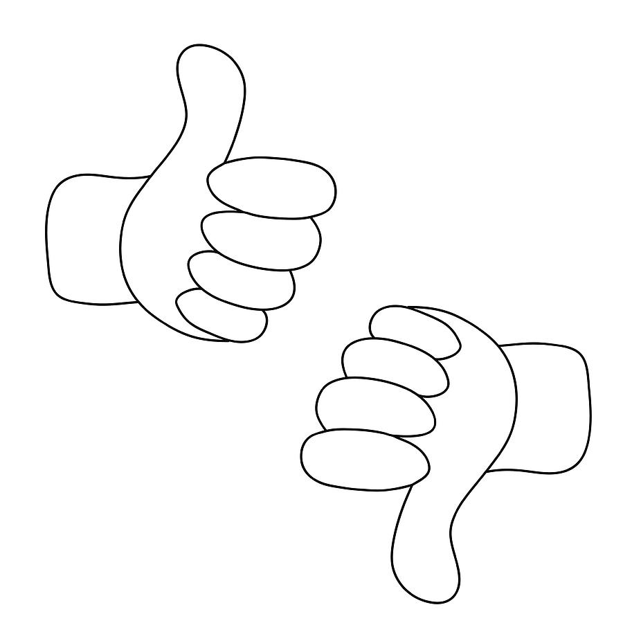 900x900 Up And Down Hands Vector