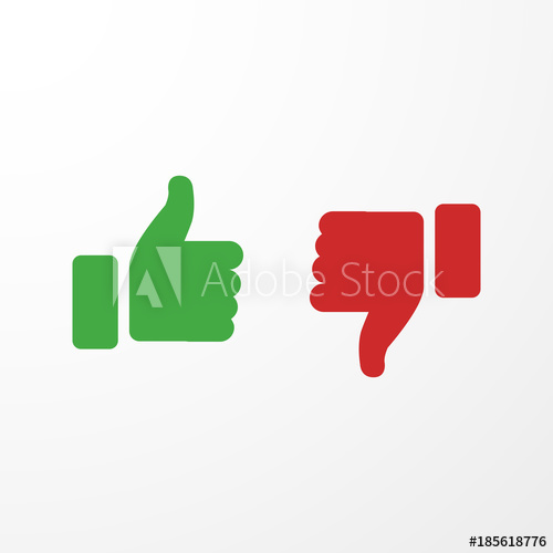500x500 Blue Thumbs Up And Thumbs Down Vector Illustration