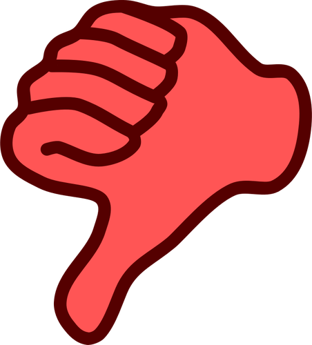 452x500 Vector Clip Art Of Red Thumbs Down Hand