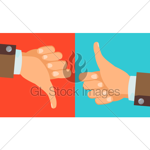500x500 Dislike, Like Hands Vector Thumbs Up, Thumbs Down Icons Gl