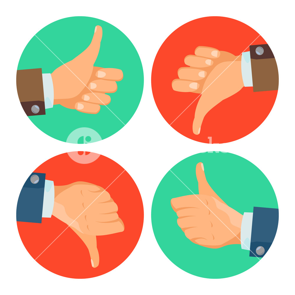 1000x1000 Thumbs Up, Down Icons Vector Business Hands Social Media Network