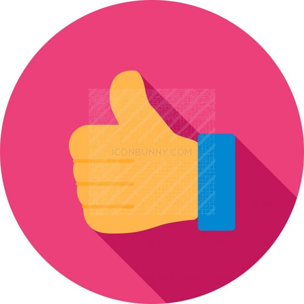 600x600 Thumbs Up Flat Shadowed Icon