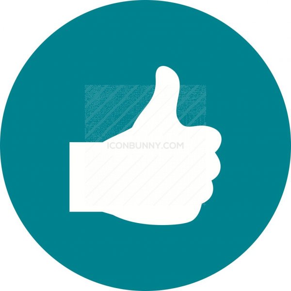600x600 Thumbs Up Flat Round Icon