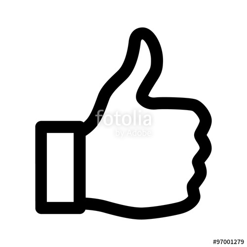 500x500 Thumbs Up Line Art Icon For Apps And Websites Stock Image