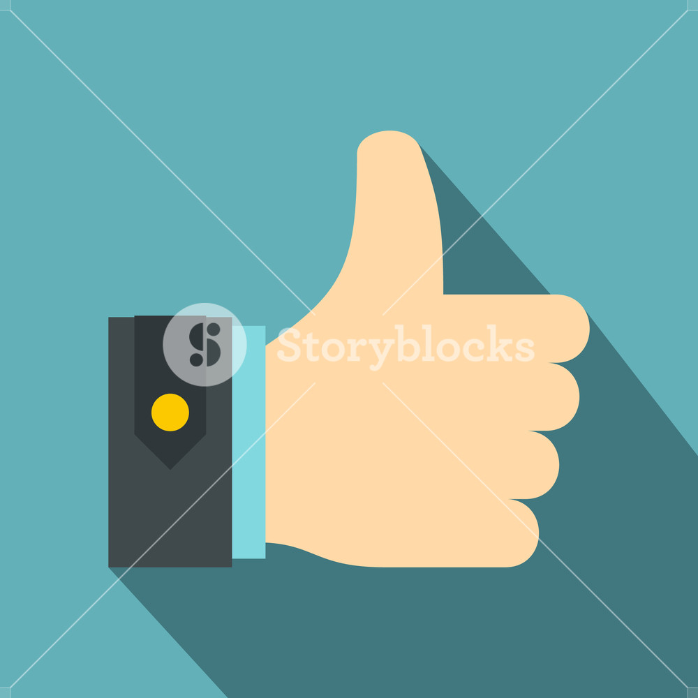 1000x1000 Thumbs Up Icon Flat Illustration Of Thumbs Up Vector Icon For Web