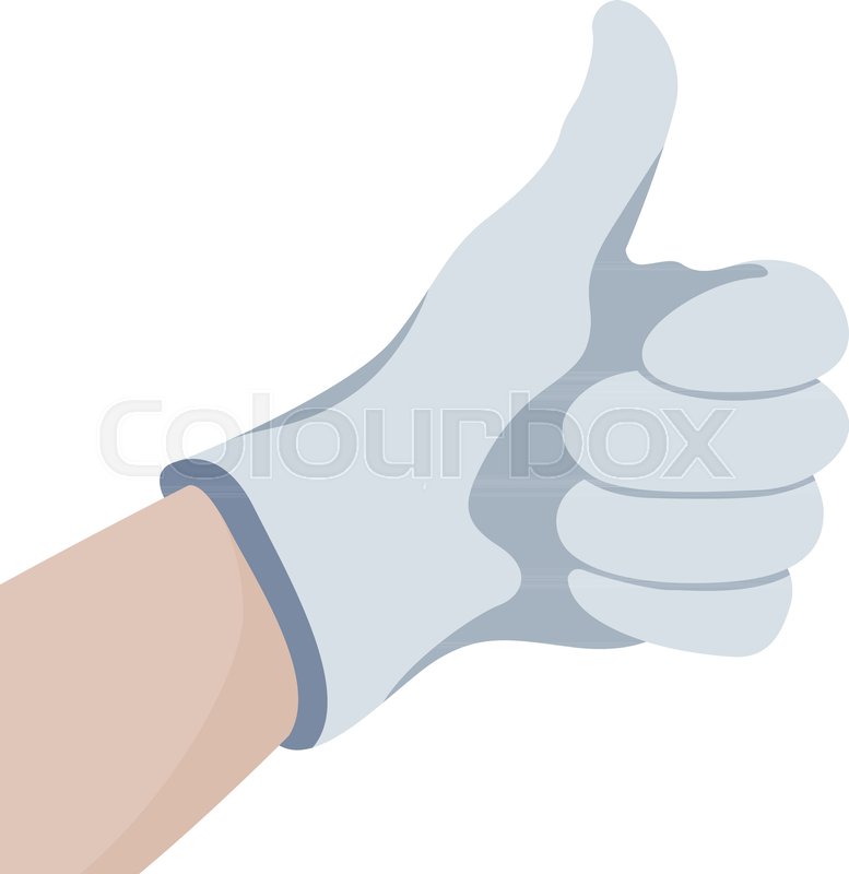 777x800 Hand In Glove With Thumb Up Vector Stock Vector Colourbox