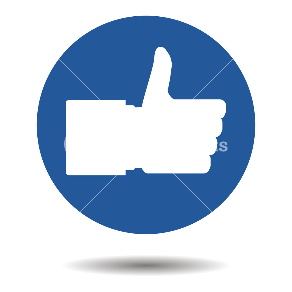 1000x1000 Like Button Thumbs Up Vector Social Media Symbol Approve