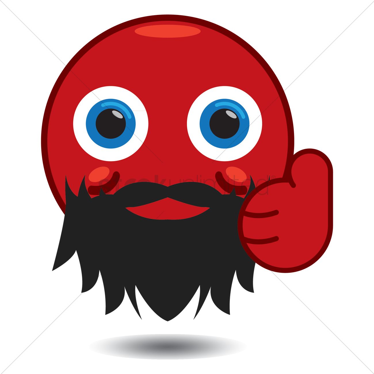 1300x1300 Free Smiley With Beard Showing Thumbs Up Vector Image
