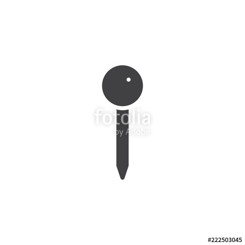 500x500 Push Pin Vector Icon Filled Flat Sign For Mobile Concept And Web