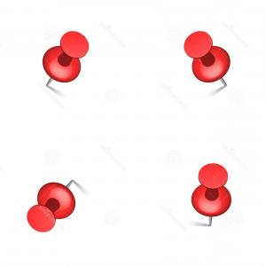 300x300 Red Push Office Pin Vector Realistic Office Attach Button Push Pin