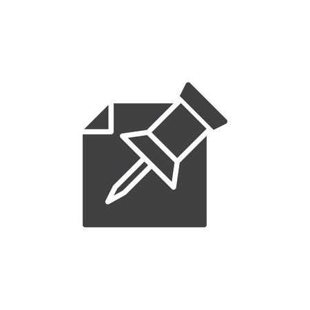 450x450 Paper Push Pin Vector Icon Filled Flat Sign For Mobile Concept