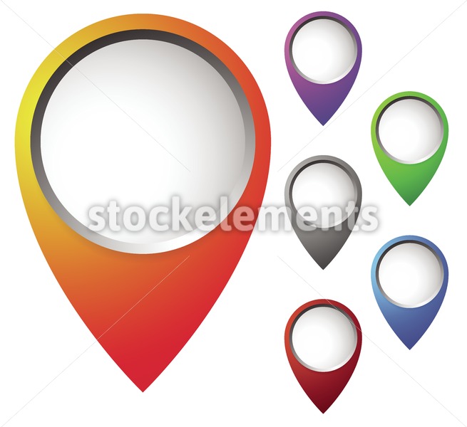 655x600 Map Marker, Map Pin Set Abstract Pushpins, Thumbtacks Vector