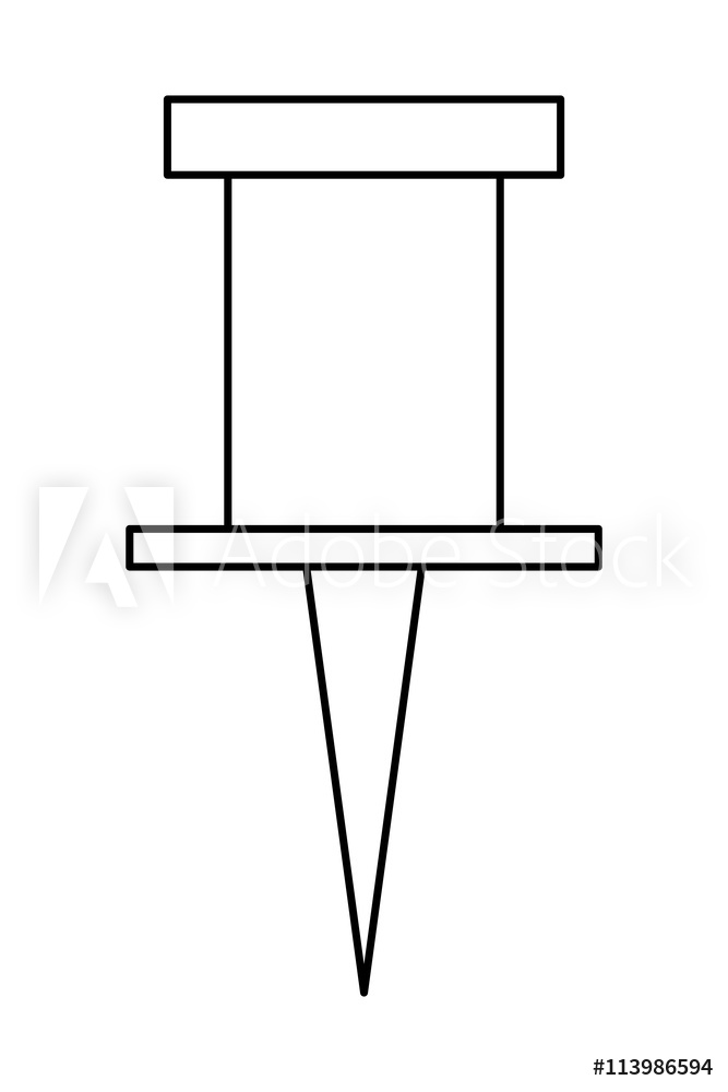 667x1000 Photo Art Print Black Line Thumbtack Vector Illustration