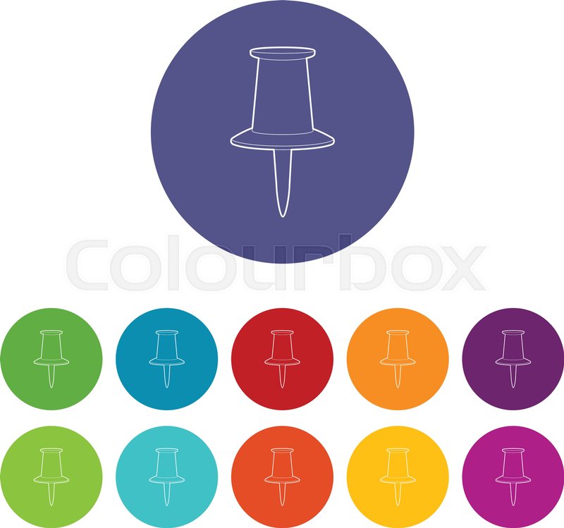 800x749 Thumbtack Icon Outline Illustration Stock Vector Colourbox