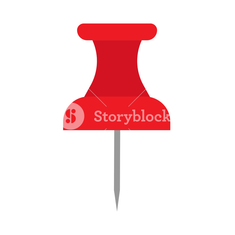 1000x1000 Thumbtack Red Symbol Flat Equipment Agenda Organizer Vector Push