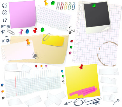 401x351 Free Notes, Papers And Thumbtack Vector Graphics Free Vector