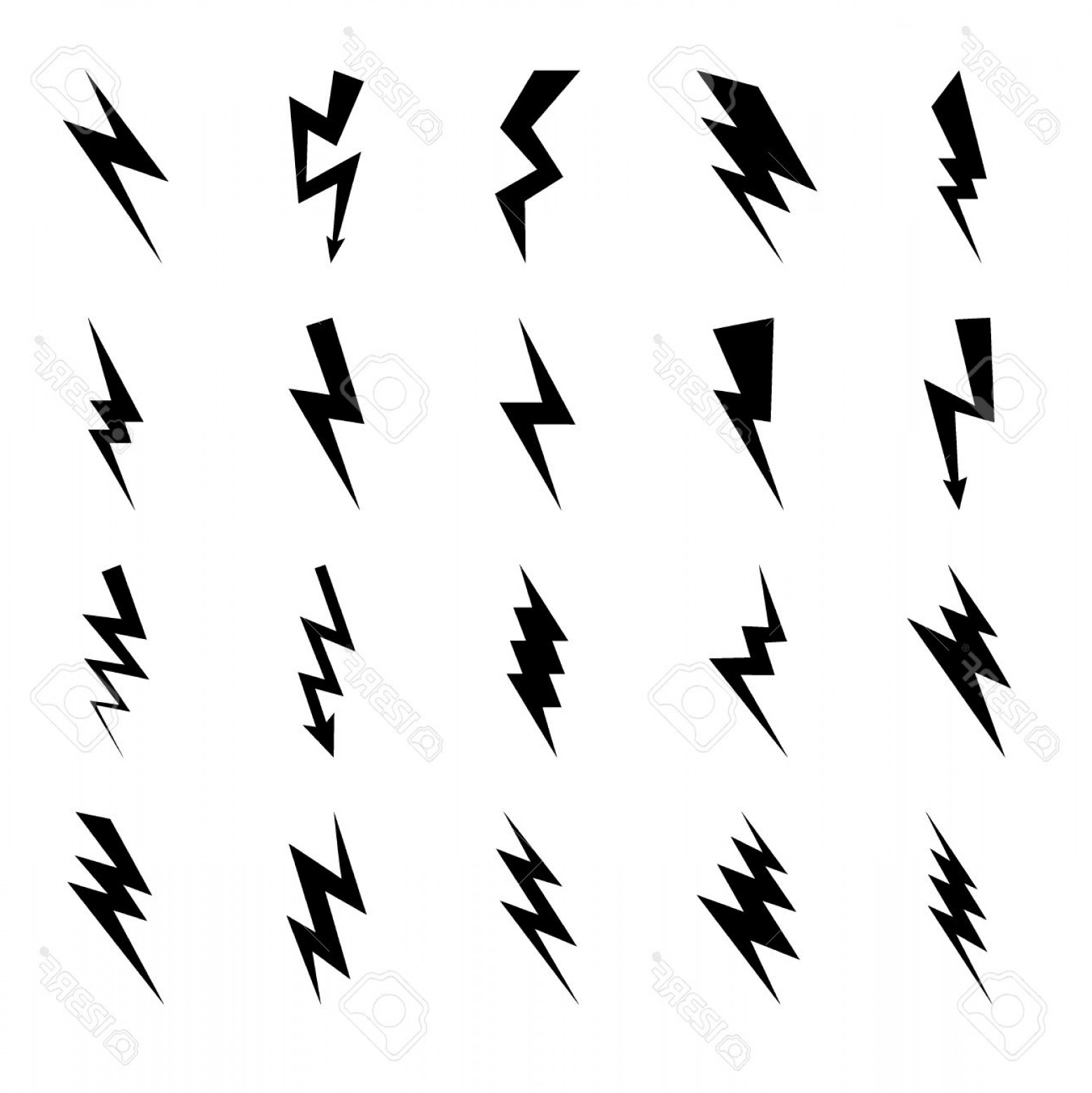 Photostock Vector Lightning Bolt Icons Black Thunder Lightings 1558x1560 Photostock Vector Lightning Bolt Icons Black Thunder Lightings