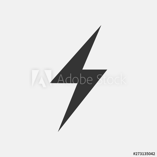 500x500 Thunderbolt Vector Icon Illustration Sign