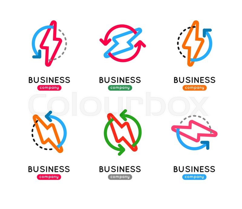 800x691 Thunderbolt Vector Icon Set Stock Vector Colourbox
