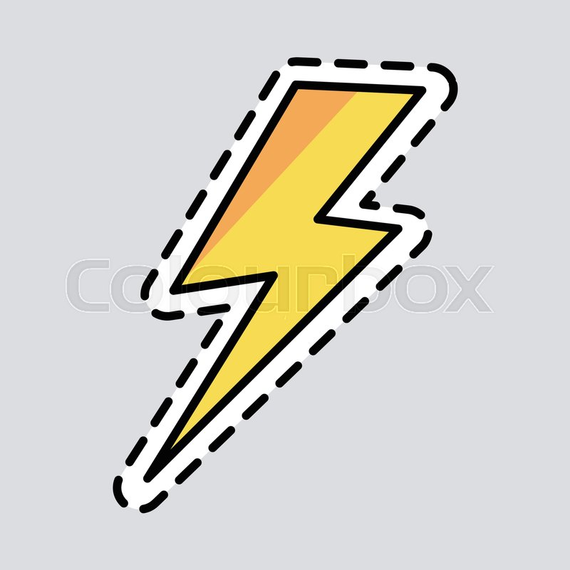 800x800 Yellow Lightning Icon Cut It Out Stock Vector Colourbox