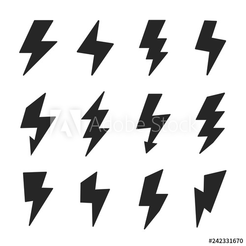 500x500 Set Of Thunderbolt Vector Design