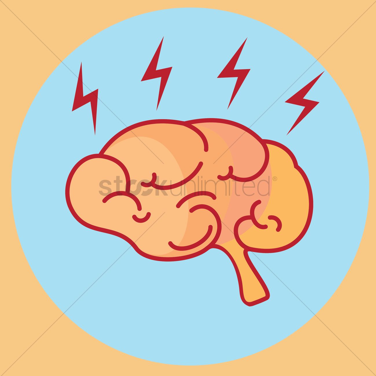 1300x1300 Free Brain With Thunderbolt Vector Image