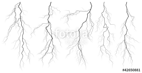 Set Of Silhouettes Of Thunderstorm Lightning Stock Image 500x257 Set Of Silhouettes Of Thunderstorm Lightning Stock Image