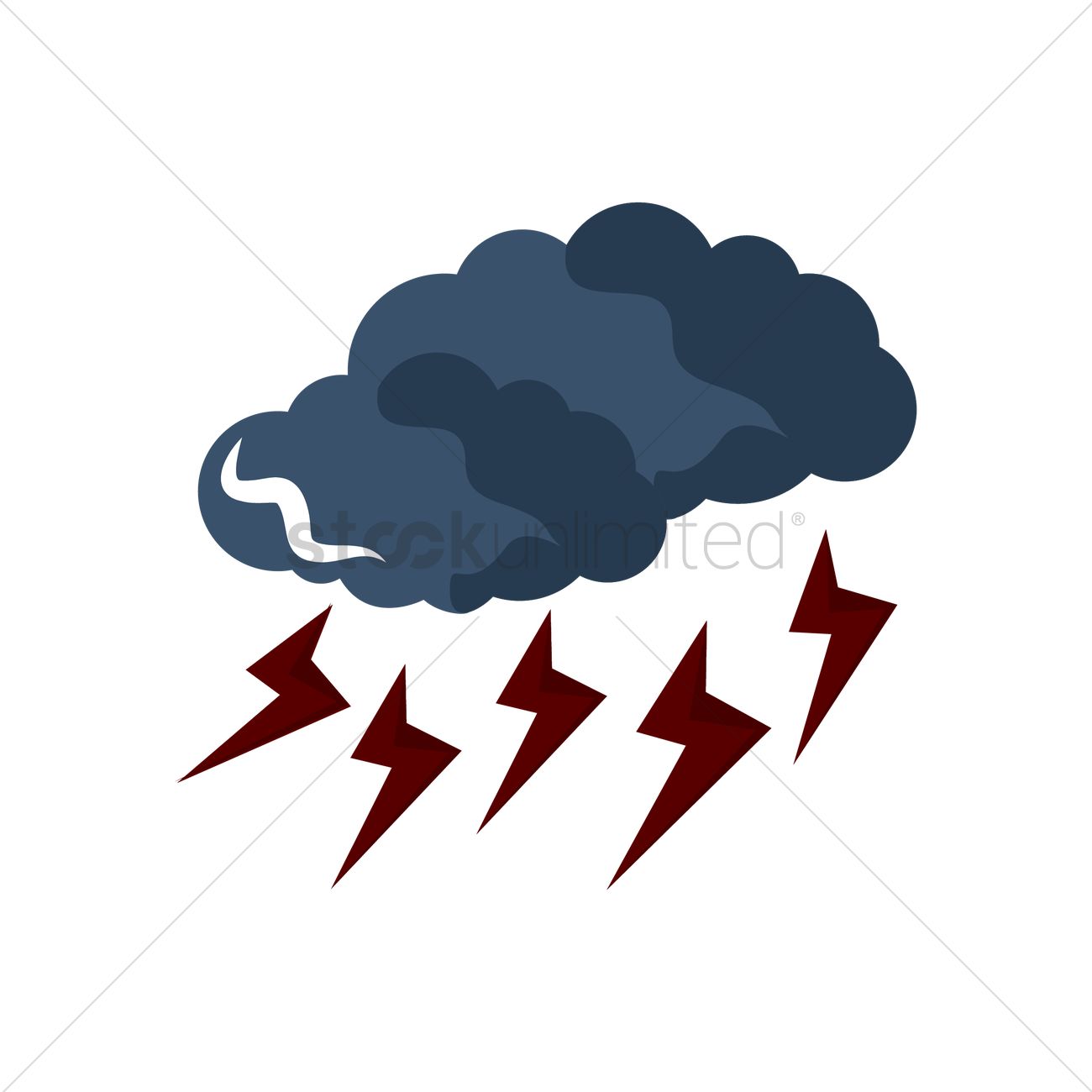 Thunderstorm Vector Image 1300x1300 Thunderstorm Vector Image