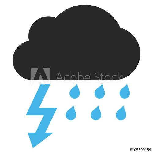 Thunderstorm Vector Icon Picture Style Is Bicolor Flat 500x500 Thunderstorm Vector Icon Picture Style Is Bicolor Flat
