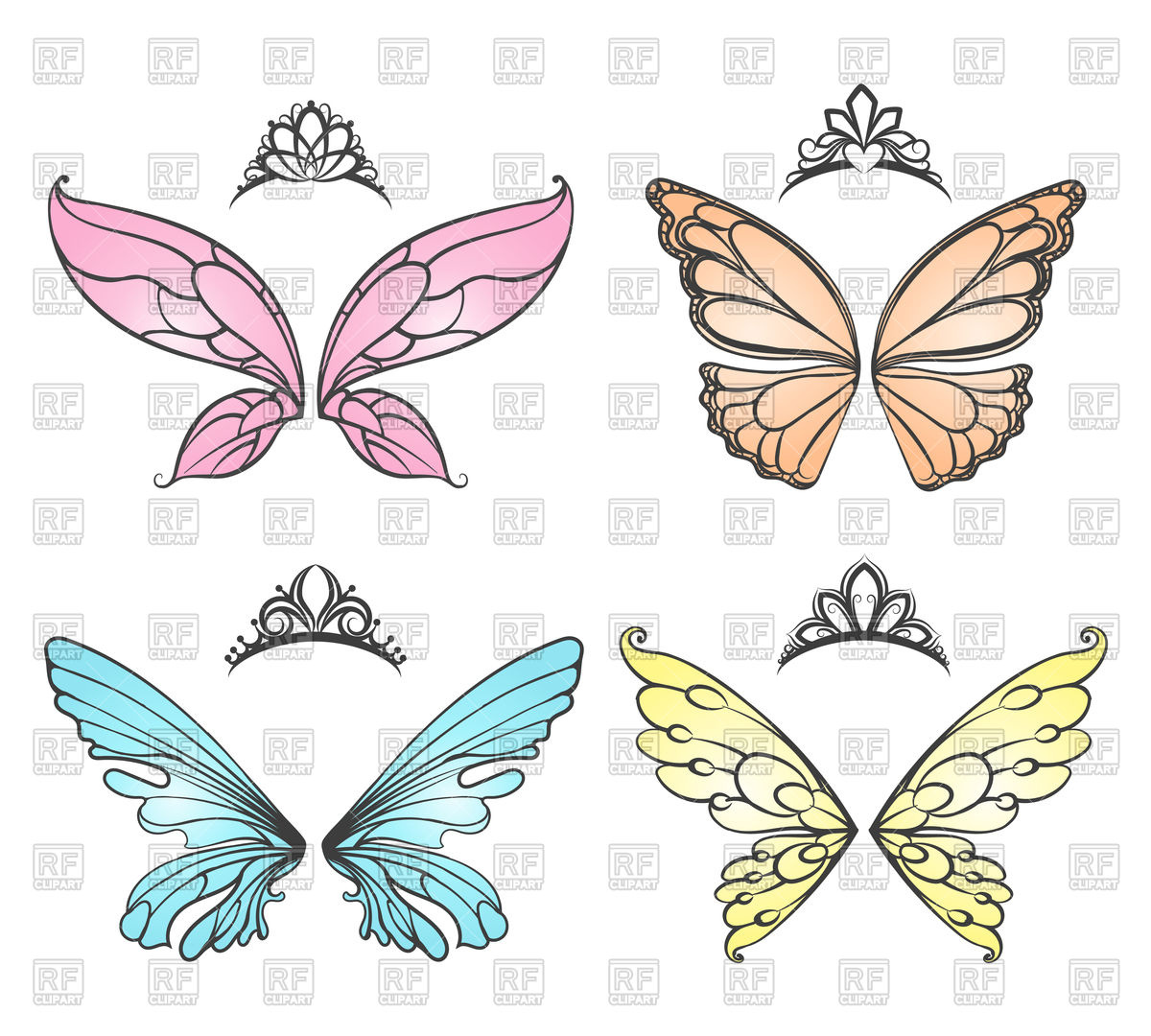 Fairy Wings With Princess Tiara Vector Image Of Icons And Emblems 1200x1080 Fairy Wings With Princess Tiara Vector Image Of Icons And Emblems