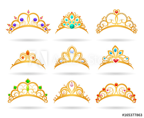 Princess Golden Tiaras With Diamonds Isolated On White Background 500x409 Princess Golden Tiaras With Diamonds Isolated On White Background