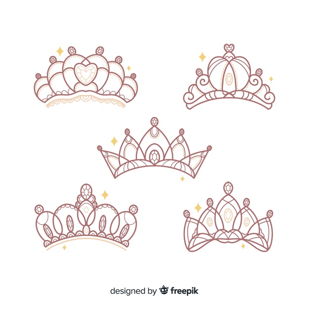626x626 Flat Princess Tiara Collection Vector Free Download