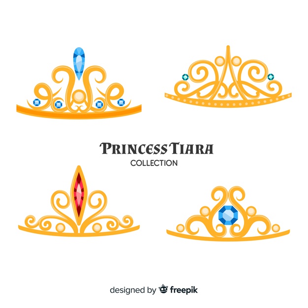 626x626 Golden Princess Tiara Collection Vector Free Download