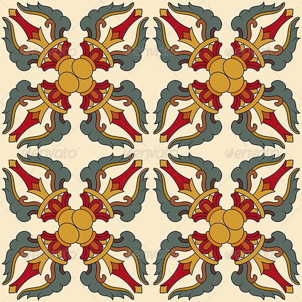 590x590 Seamless Vajra Tibetan Pattern Thangka Painting