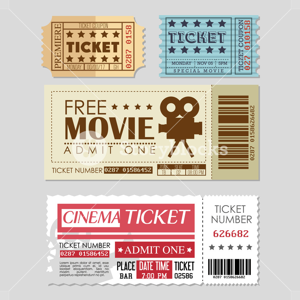 1000x1000 Cinema Ticket Entrance Icon Vector Illustration Design Royalty
