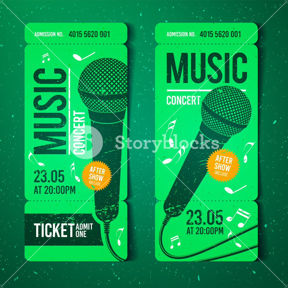 1000x1000 Vector Illustration Music Concert Ticket Design Template