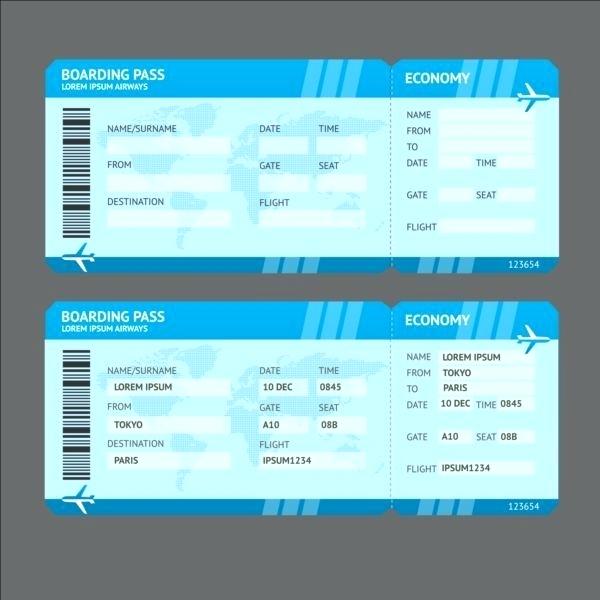 600x600 Airline Tickets Template Design Vector Airplane Ticket Air Format
