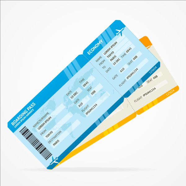 600x600 Airline Tickets Template Design Vector Free Download