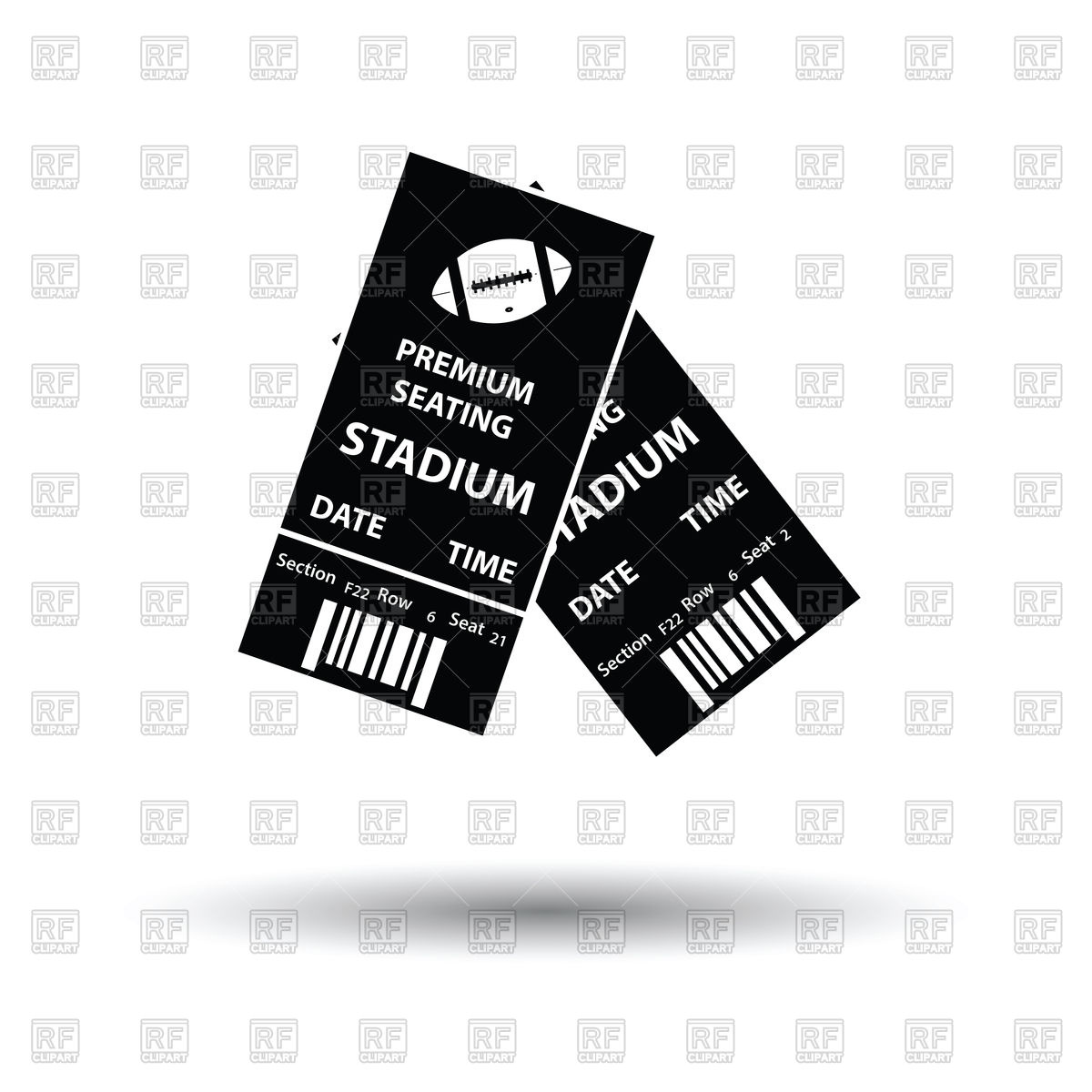 1200x1200 American Football Tickets Icon Vector Image Of Signs, Symbols
