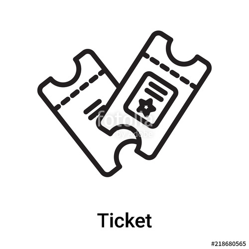 500x500 Ticket Icon Vector Isolated On White Background, Ticket Sign