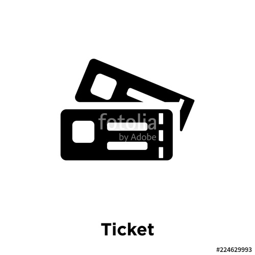 500x500 Ticket Icon Vector Isolated On White Background, Logo Concept